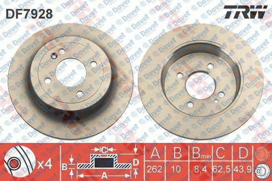 TDF 2053 Fren Diski Arka 262mm Hyundai Accent Iv I20 14/> Kia Rio Iii